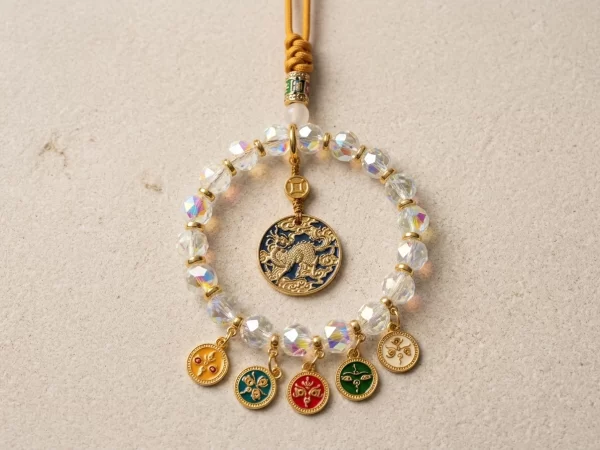 Colorful Crystal Bring Wealth and Treasure – Rearview Charm