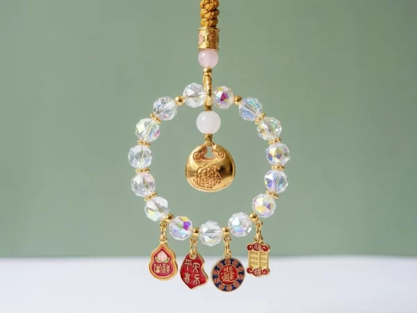 Iridescent Crystal “Bring Wealth” Car Charm