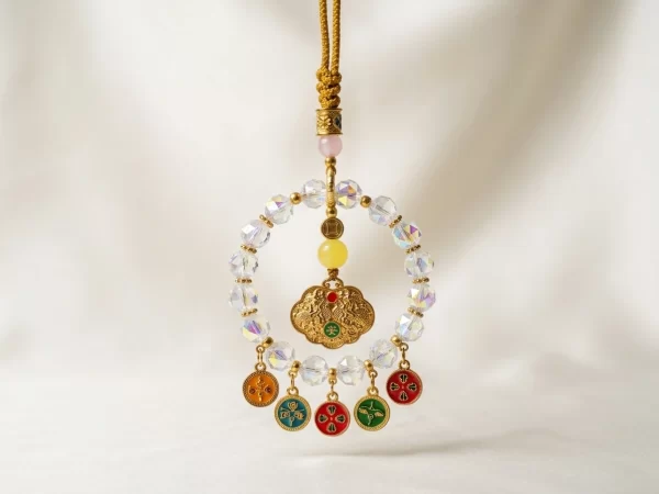 Iridescent Crystal Peace Lock – Car Charm