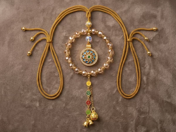 Shimmering Blue Lotus Spinning Wheel – Car Hanging Ornament