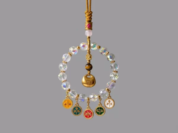 Iridescent Crystal “Treasure Ingot” – Hanging Car Ornament