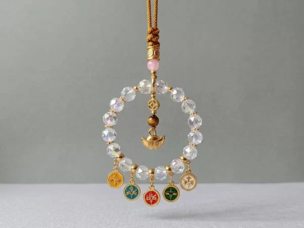 Iridescent Crystal Fortune Ingot – Car Charm