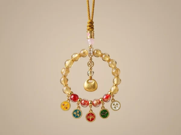 Gold Foil Glazed Glass Lucky Bag – Car Charm