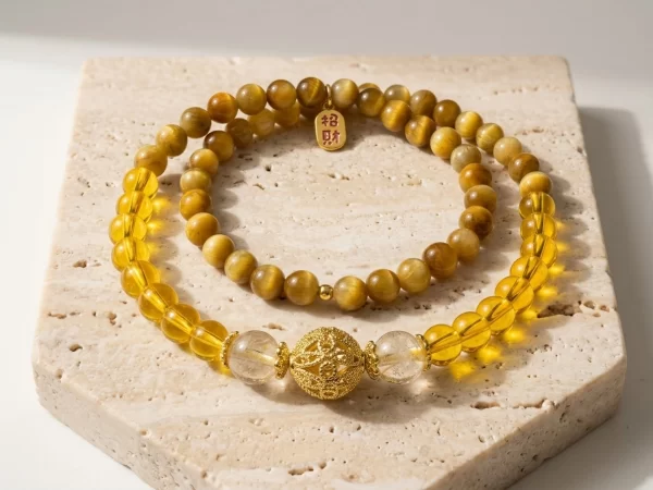 Natural Golden Tiger’s Eye & Enhanced Citrine Bracelet