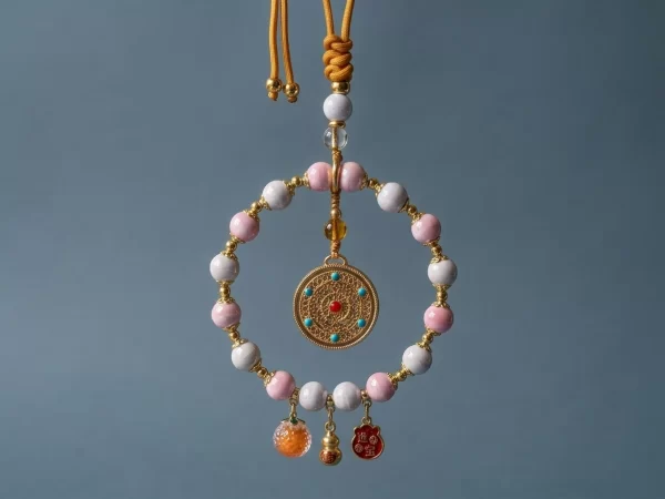 Incense Ash Ceramic “Five Blessings Complete” – Car Rearview Charm