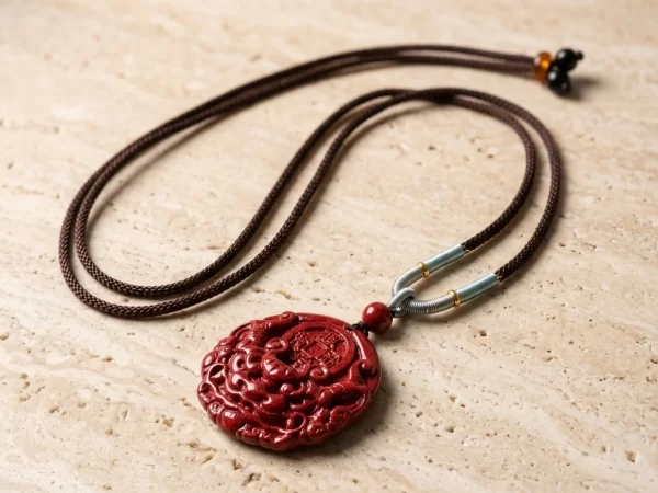 Raw Cinnabar Five Emperor Coins & Pixiu Pendant – Wealth Charm