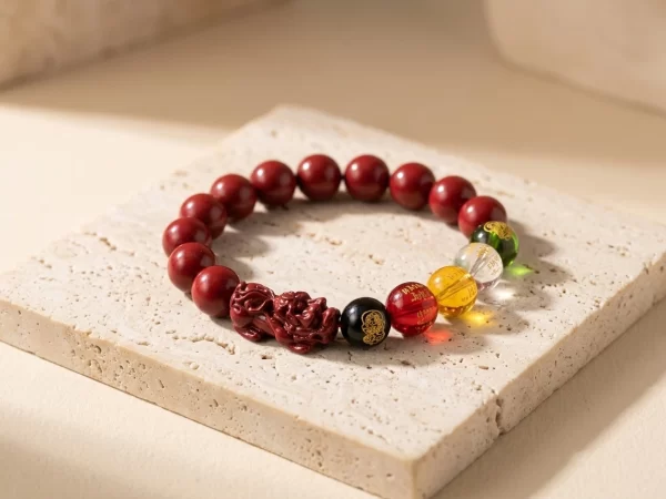Sacred Cinnabar Prosperity Alignment Bracelet: The Five Directions Flow