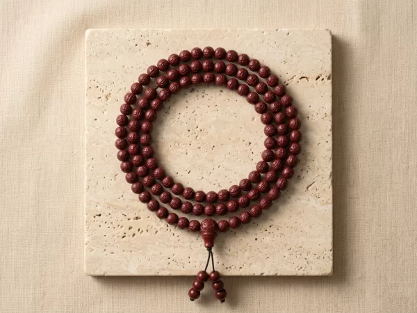 Purple-Gold Cinnabar 108-Bead Minimalist Bracelet