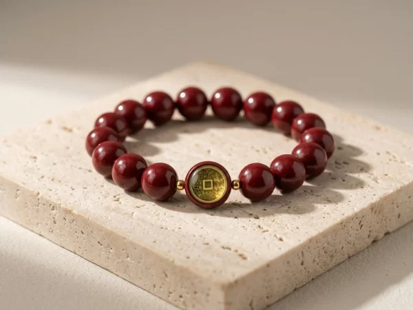Cinnabar “Shan Gui” Talisman Coin Bracelet