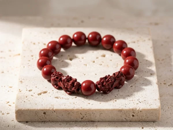 Purple-Gold Cinnabar Double Pixiu Bracelet – Wealth Protector