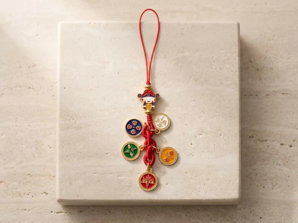Five Directions Wealth Gods Charm Accessories for Phones and Keys