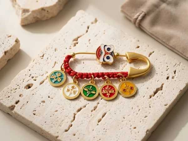 Five Directions Wealth Deities decorative pin
